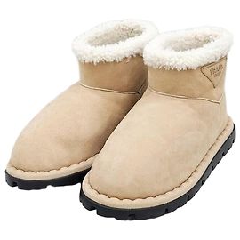 Prada Suede Shearling UGG Boots Orange
