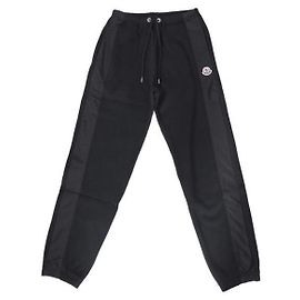 Moncler Pantaloni in nylon con logo Nero