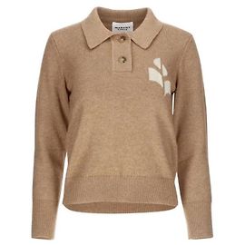 Isabel Marant NOLA Logo Strickpolo Camel Braun