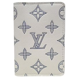 Louis Vuitton White Navy Shadow Monogram Pocket Organizer Card Holder White
