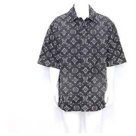 Louis Vuitton Monogramm-Chambray-Hemd mit kurzen Ärmeln Schwarz