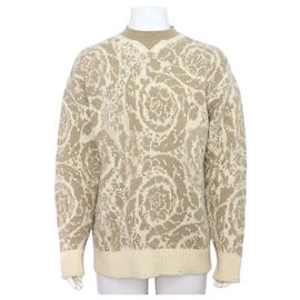 Versace Barocco Jacquard Wool Oversized Men's Knit Sweater T-Shirt Multiple colors