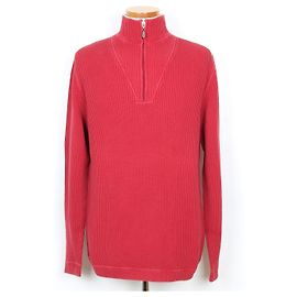 Brunello Cucinelli Strickpullover mit halbem Reißverschluss Rot Rot