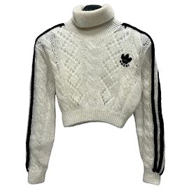 Gucci Adidas Mohair-Strickpullover Weiß
