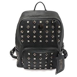MCM MMK Black Hanshu Tantris Canvas Stud Backpack Black