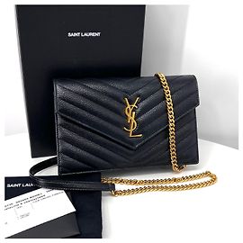 Saint Laurent Borsa a tracolla WOC con catena nera Nero