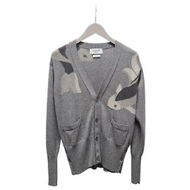 Thom Browne Charcoal Koi Taping Kaschmir-Cardigan Braun