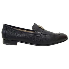 Hermès Mocassini da uomo Black Silver Logo Paris Nero