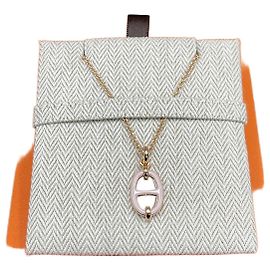 Hermès Colar Mini Maillon Ouro Rosa/Ouro Rosa Rosa