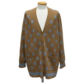 Burberry Cardigan aus Woll-Seiden-Mischung mit Monogramm Braun