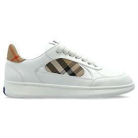 Burberry Baskets Terrace en cuir à motif écossais Marron