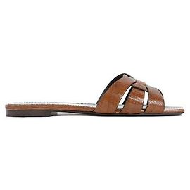 Saint Laurent Mule flat Tribute in pelle con stampa rettile Multicolore