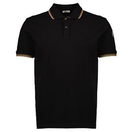 Moncler Polo de piqué de algodón con cuello doble Negro