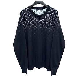 Louis Vuitton Gradient Baumwoll-Crewneck-Strick Schwarz