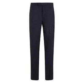 Thom Browne Plain Weaving Wool Slacks with Stripe Black