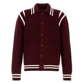 Gucci Bestickter Strickwoll-Cardigan Rot