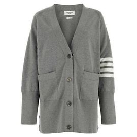 Thom Browne Cardigan coupe exagérée en jersey de coton Marron