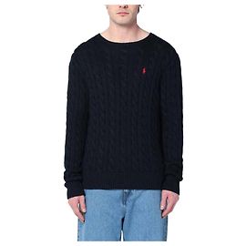 Ralph Lauren Zopfstrick mit Pony-Logo Blau