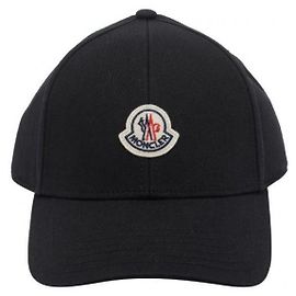 Moncler Baseballkappe aus Baumwollgabardine Schwarz