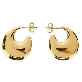 Saint Laurent Boucles d'oreilles créoles en métal forme goutte Doré