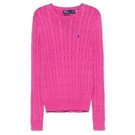 Ralph Lauren Zopfstrick mit Pony-Logo-Stickerei Pink