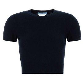Prada Cashmere-Pullover mit Rundhalsausschnitt Blau