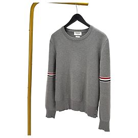 Thom Browne Milano-Strickarmband Grau Braun