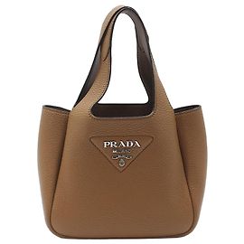 Prada Mini sac cabas en Vitello Daino marron Marron