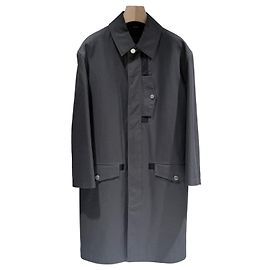 Hermès Abrigo largo de algodón gris Castaño