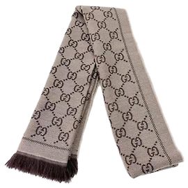 Gucci Strickschal mit GG-Logo-Jacquard Braun Braun