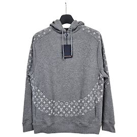 Louis Vuitton Monogram Circle Cut Hoodie Grau Braun