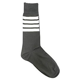 Thom Browne Lightweight Cotton Mid-Calf Socks Dark Grey Brown