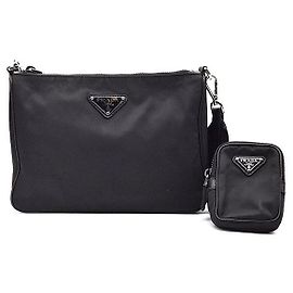 Prada Bolsa transversal em tecido Re-nylon Preto