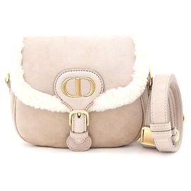 Dior Piccola borsa Bobby in shearling beige, borsa a tracolla e borsa crossbody Marrone