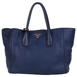 Prada Tote e Borsa a Spalla Vitello Blue Large Blu