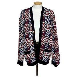 Gucci Cardigã de jacquard de lin com logo Multicor