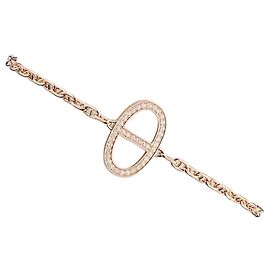 Hermès Pulseira Contour de Elos em Ouro Rosa Prata