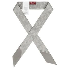 Gucci Lenço de seda Skinny Twilly Marrom