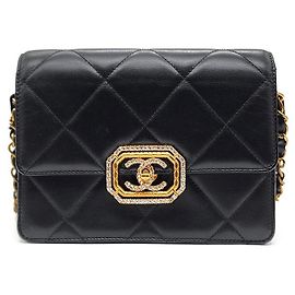 Chanel Mini Flap Bag Strass Noir