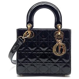 Christian Dior Patent Lady Dior Small Negro