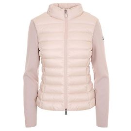 Cardigan com zíper em mistura de lã acolchoado Moncler Rosa