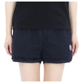 Short de algodón con parche de logotipo Moncler para mujer (Navy) Negro