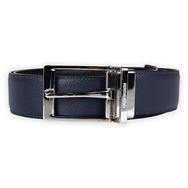Burberry Men's Reversible Grainy Leather Belt (Navy/Black) Black