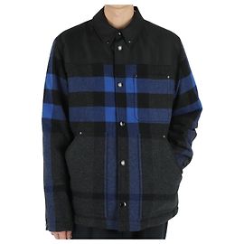Burberry Men's Oversized Check Shirt Jacket (Black/Blue) Black
