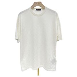 Louis Vuitton Monogram Phil Coupe Baumwoll-T-Shirt mit kurzen Ärmeln Silber