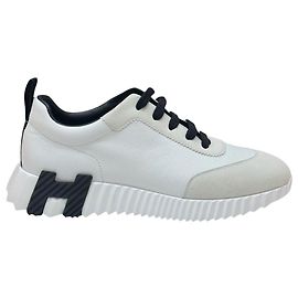 Hermès Bouncing Sneakers Blanc White Leather Black Blanc