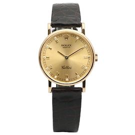 Rolex Reloj de mujer Cellini Cellini Small Coin Roman Diamond Oro Manual Multicolor