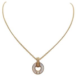Bulgari Collier ajouré en or rose, nacre et diamants Rose