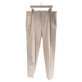 Loro Piana Pantaloni in cotone a coste color Avorio Bianco