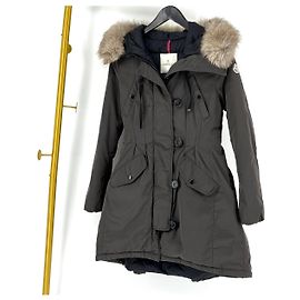 Moncler Fox Fur Padded Hooded Jacket Black